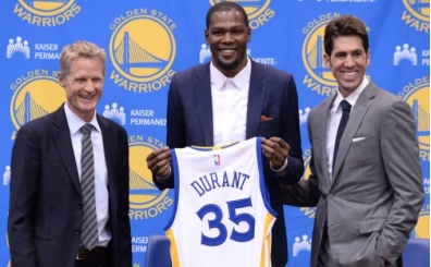 Durant: 'Warriors'a kat�ld�m ��nk� ma� ba��na 120 say� at�yorlard�'