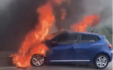 Samsunsporlu Musaba'nn kulland ara alev ald