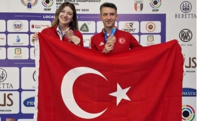 Milli atıcılar Damla Köse ile Mert Nalbant, dünya 3'üncüsü oldu